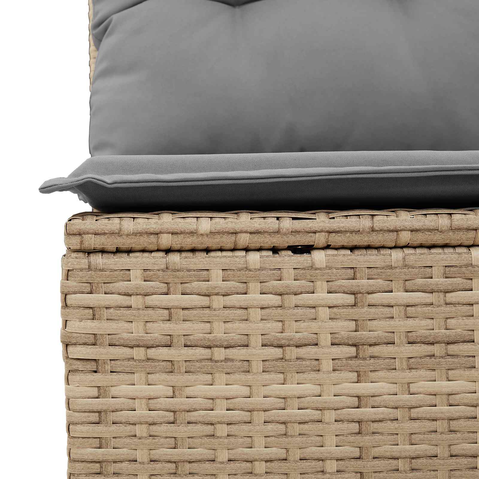 Banc de jardin avec coussin Beige et gris polyrotin - XIOS