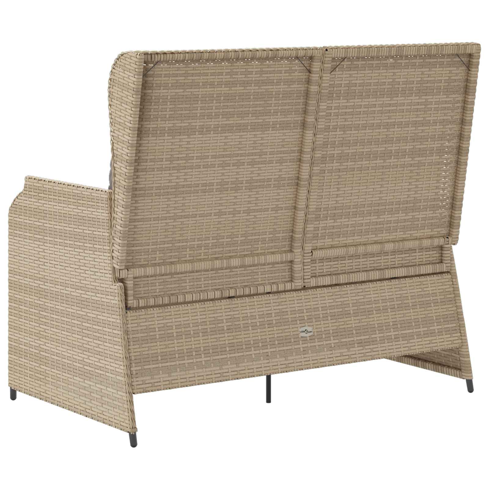 Banc de jardin avec coussin Beige et gris polyrotin - XIOS