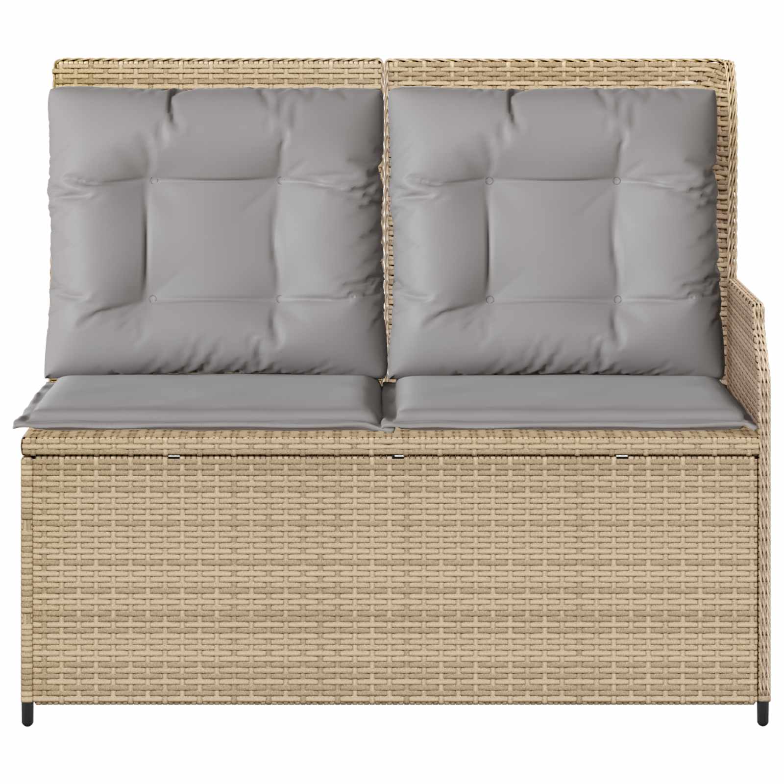 Banc de jardin avec coussin Beige et gris polyrotin - XIOS