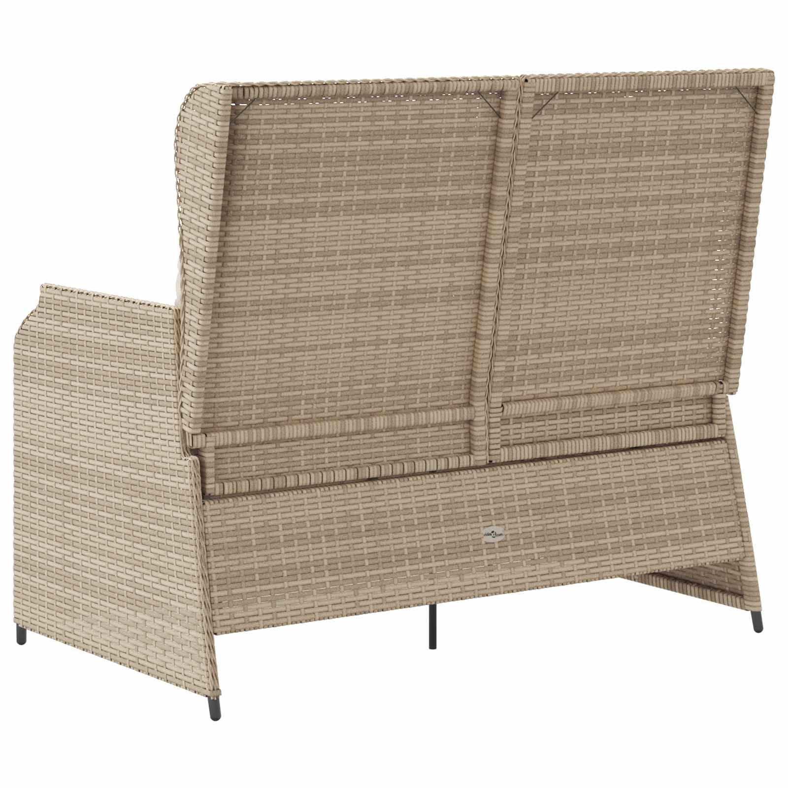 Banc de jardin avec coussin Noir et blanc crème polyrotin - XIOS