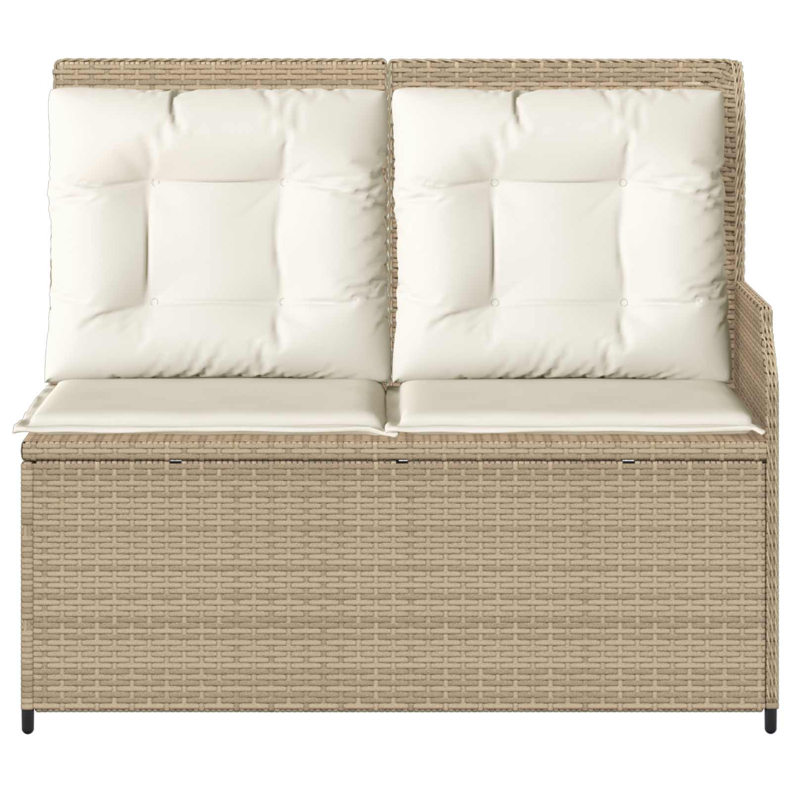 Banc de jardin avec coussin Noir et blanc crème polyrotin - XIOS