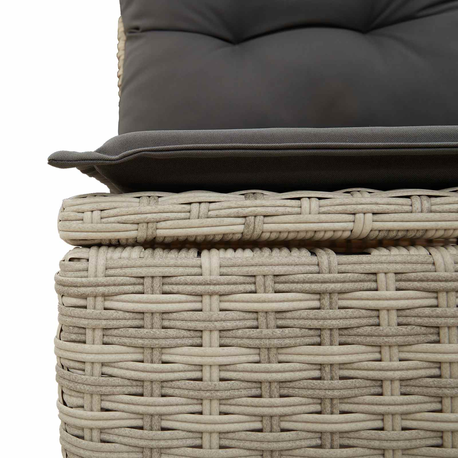 Banc de jardin avec coussin Gris clair polyrotin - XIOS