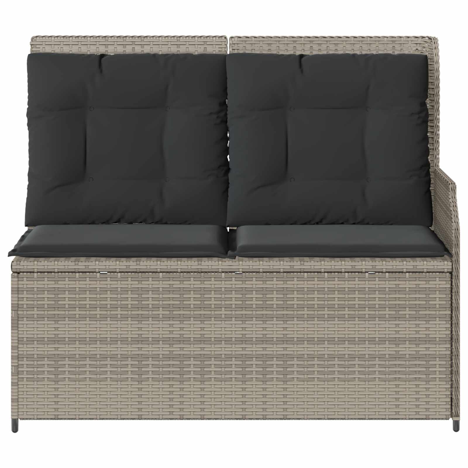 Banc de jardin avec coussin Gris clair polyrotin - XIOS