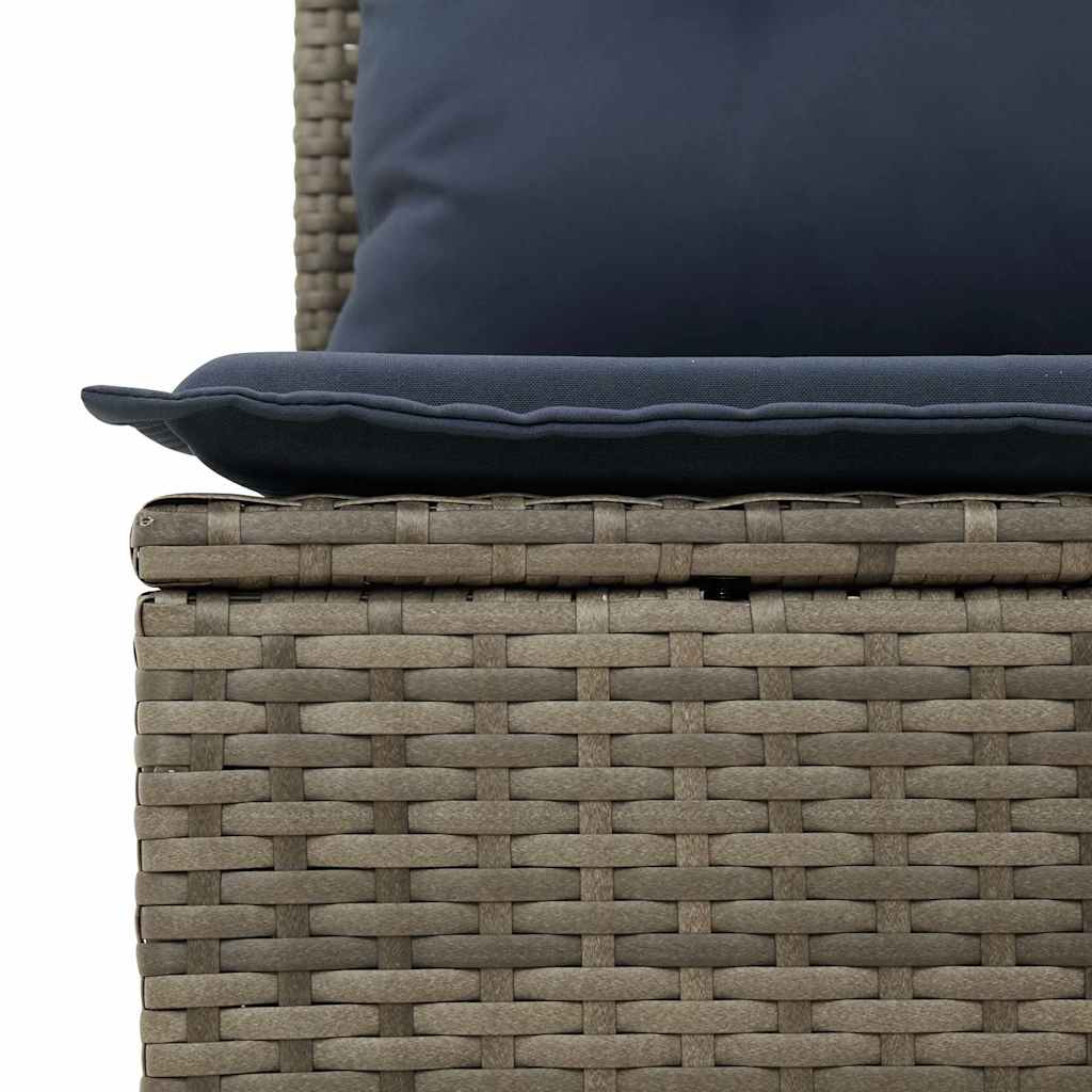 Banc de jardin avec coussin Gris et bleu marine polyrotin - XIOS