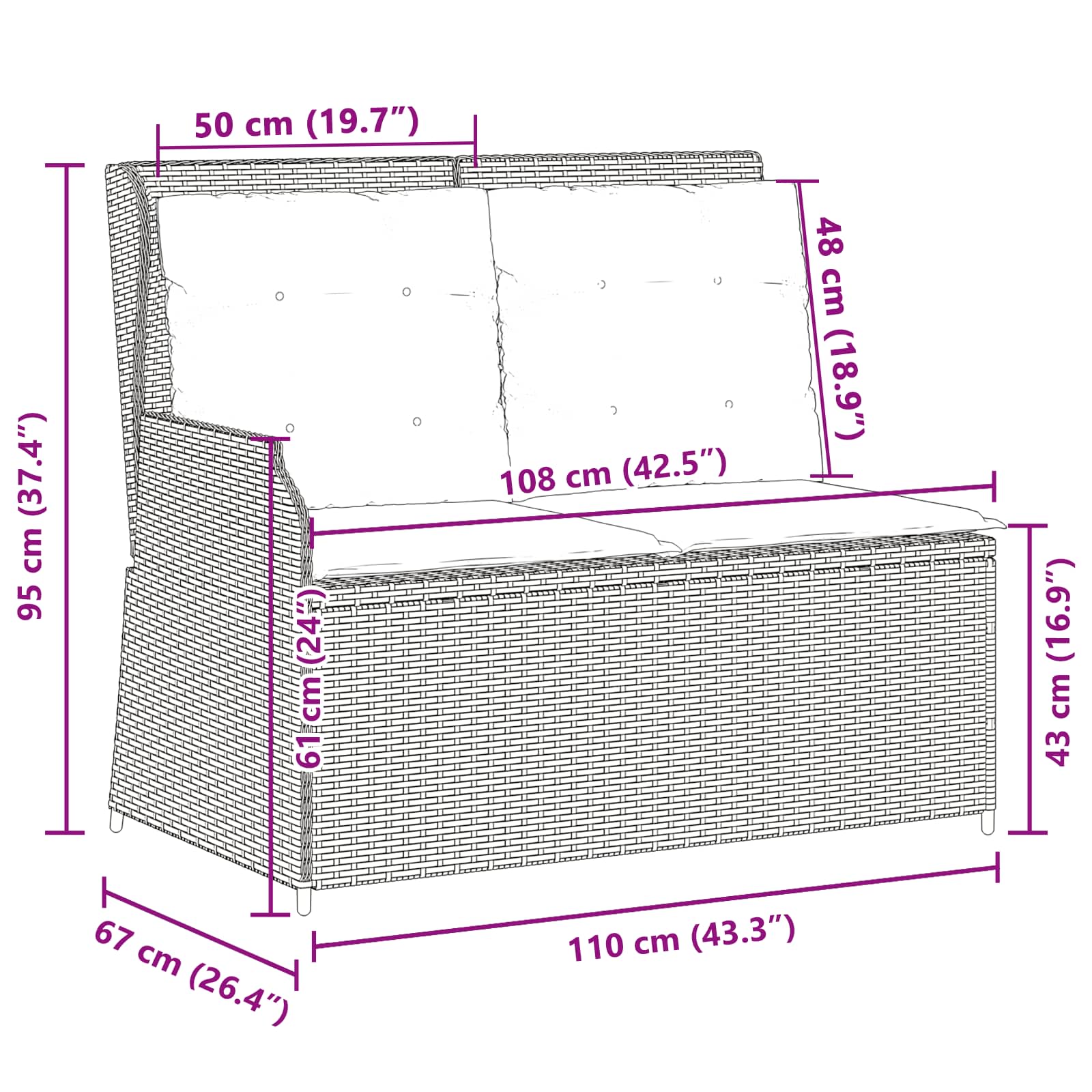 Banc de jardin Marron polyrotin - XIOS