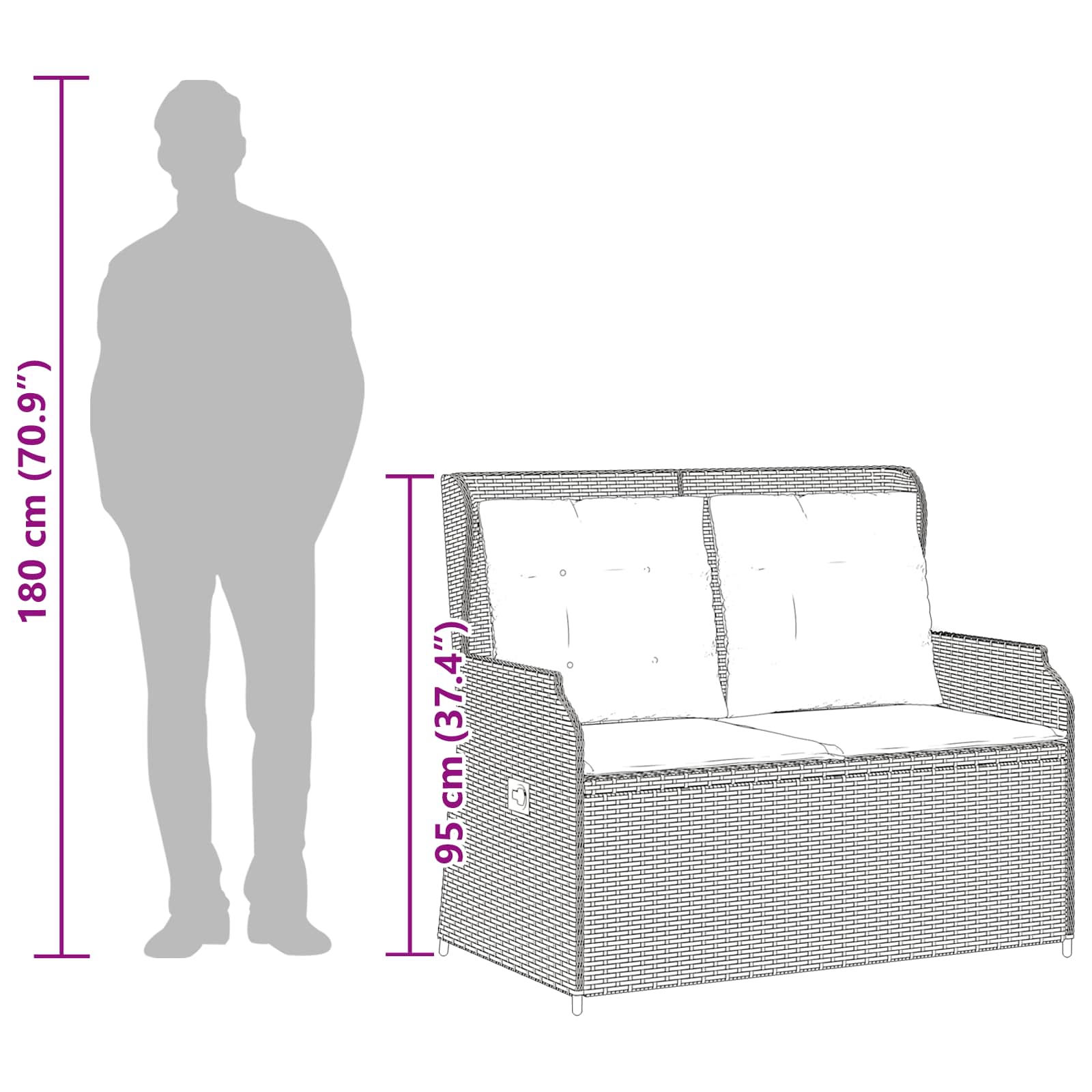 Banc de jardin Gris polyrotin - XIOS