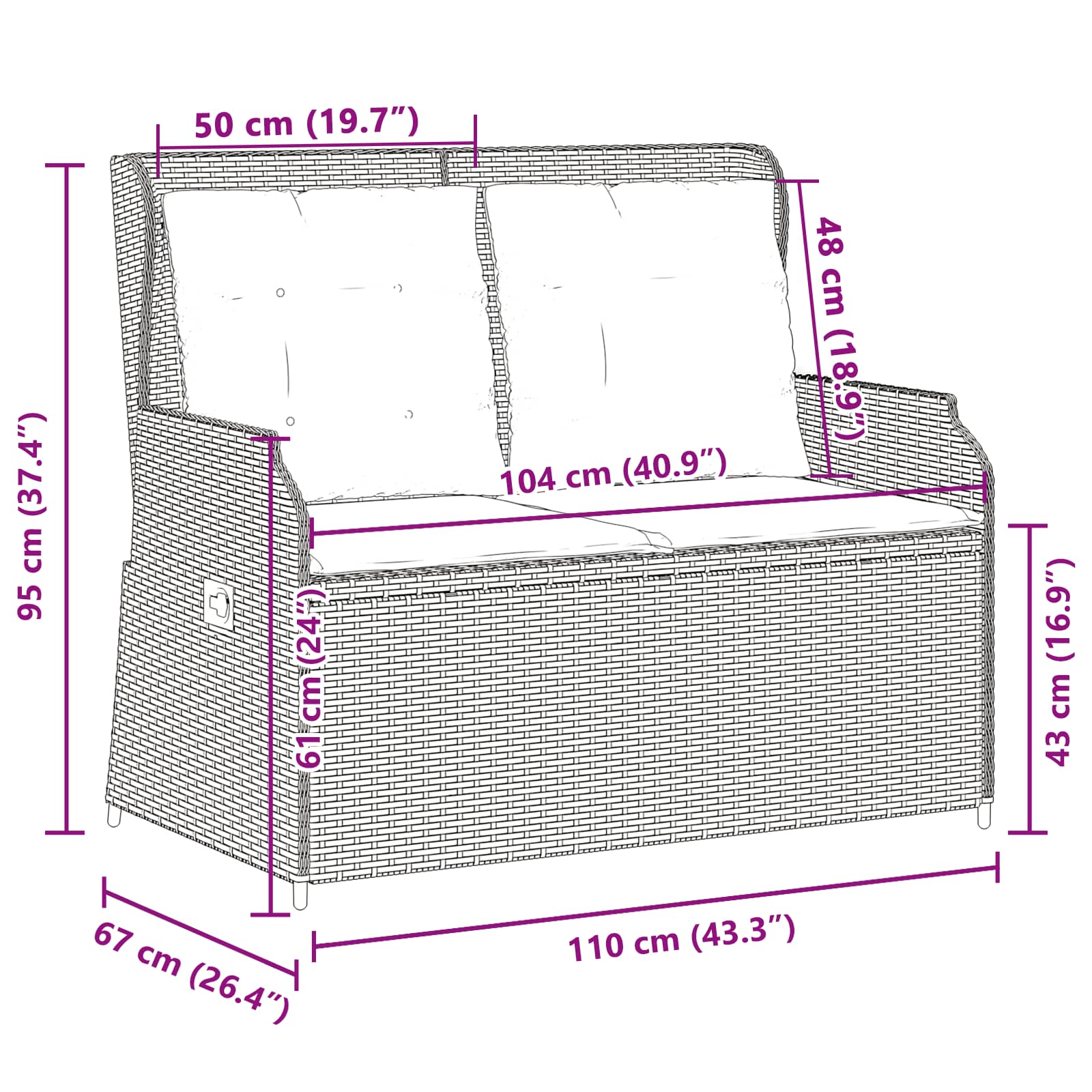 Banc de jardin Gris polyrotin - XIOS