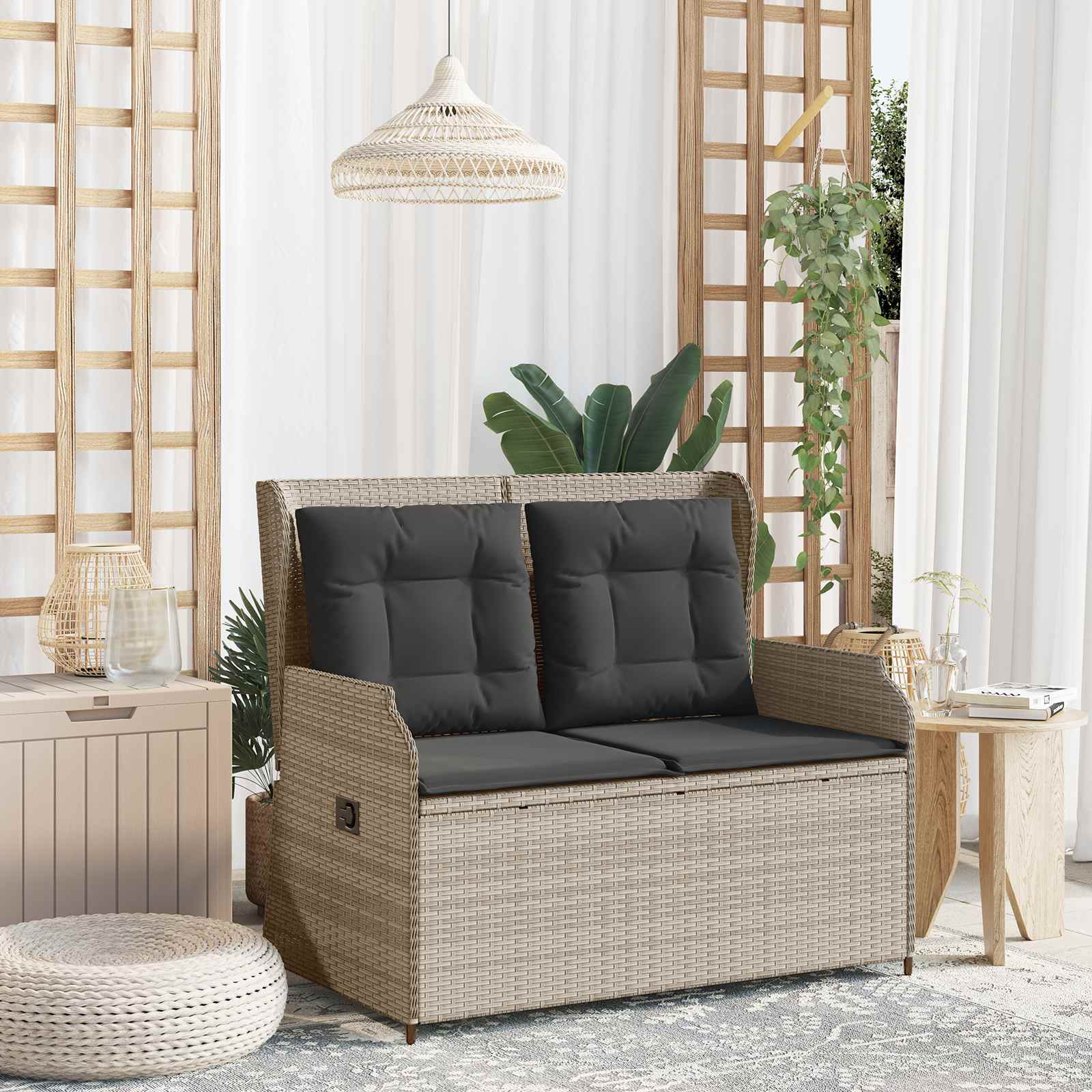 Banc de jardin Gris clair polyrotin - XIOS