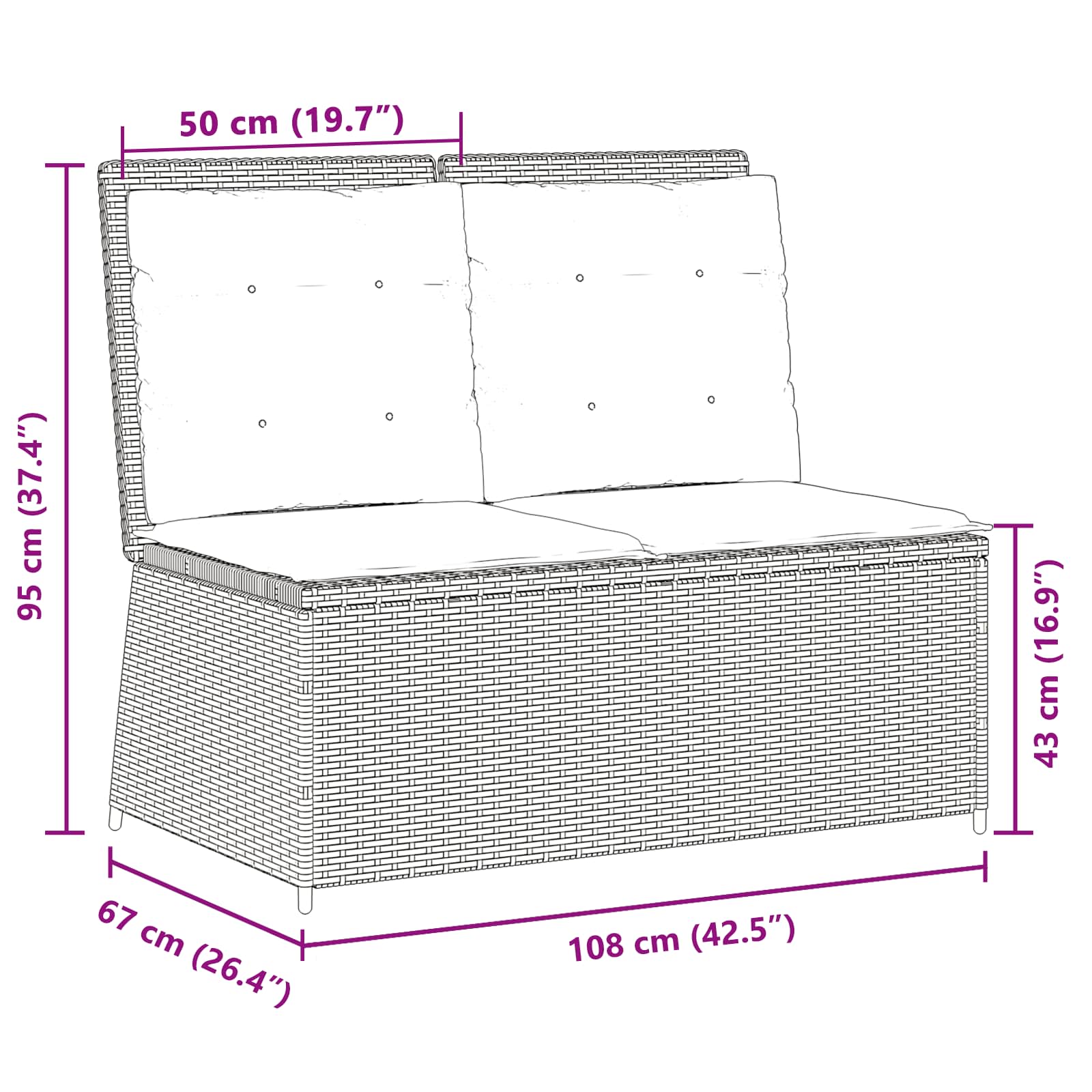 Banc de jardin Beige polyrotin - XIOS