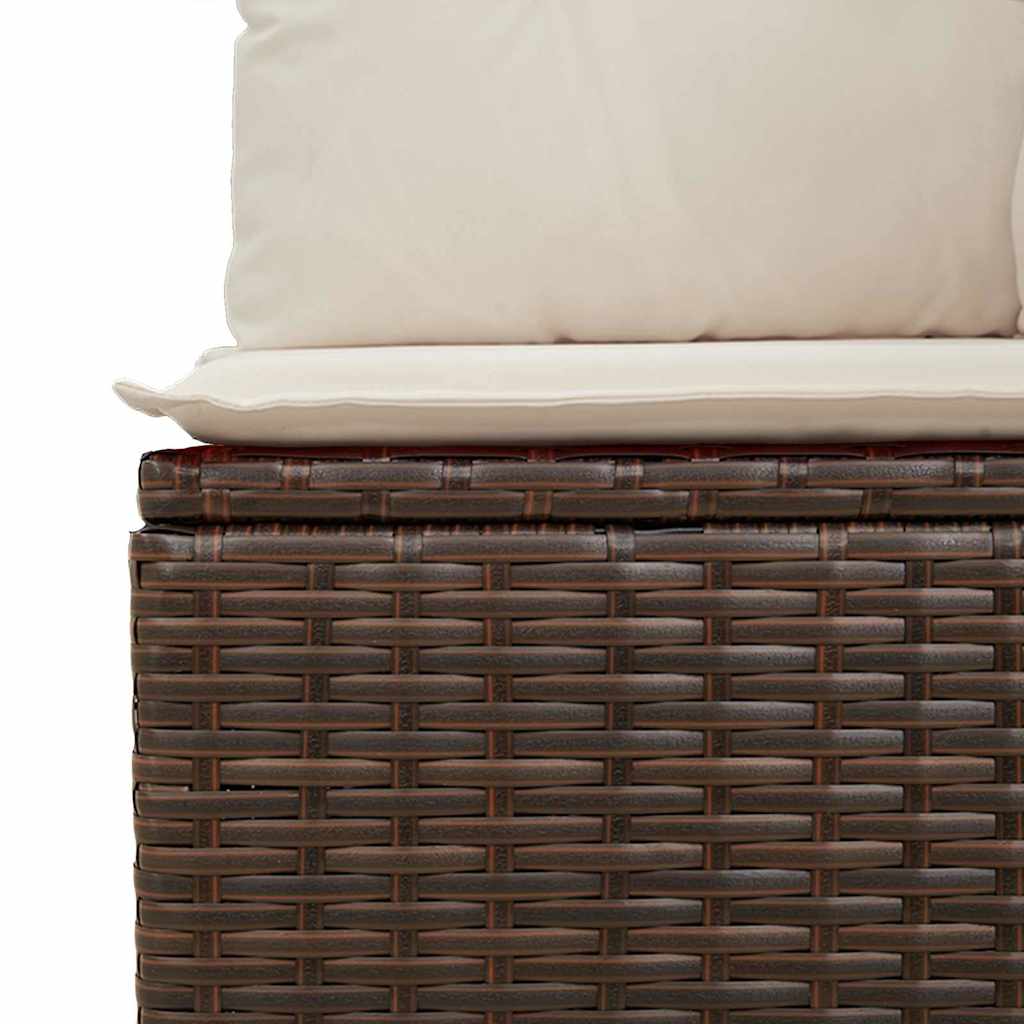Canapé de jardin avec coussin Noir et blanc crème polyrotin - XIOS
