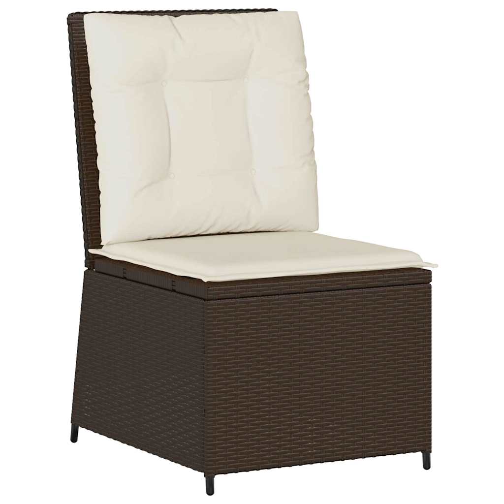 Canapé de jardin avec coussin Noir et blanc crème polyrotin - XIOS