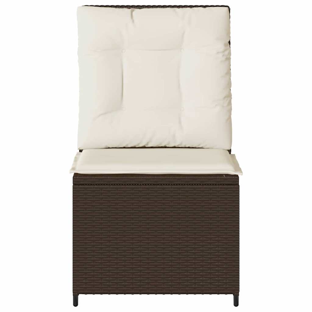 Canapé de jardin avec coussin Noir et blanc crème polyrotin - XIOS