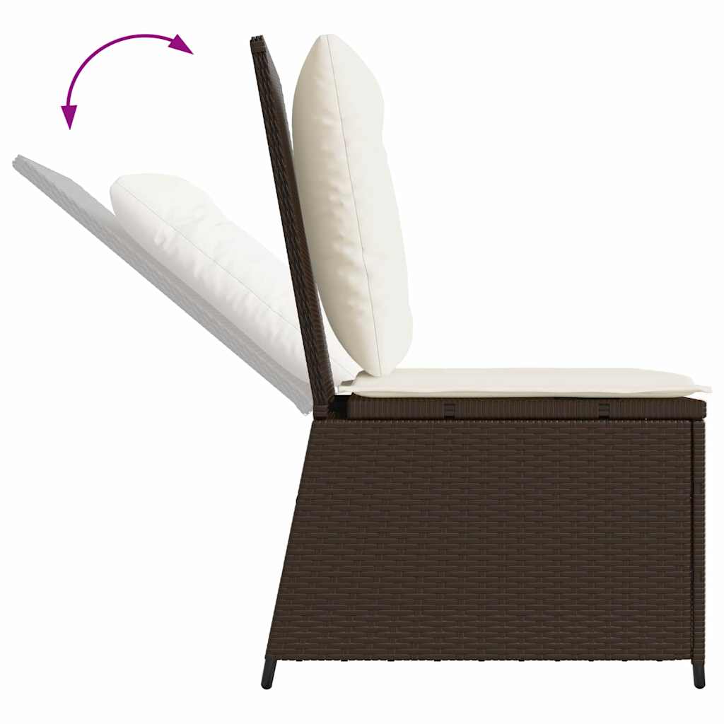 Canapé de jardin avec coussin Noir et blanc crème polyrotin - XIOS