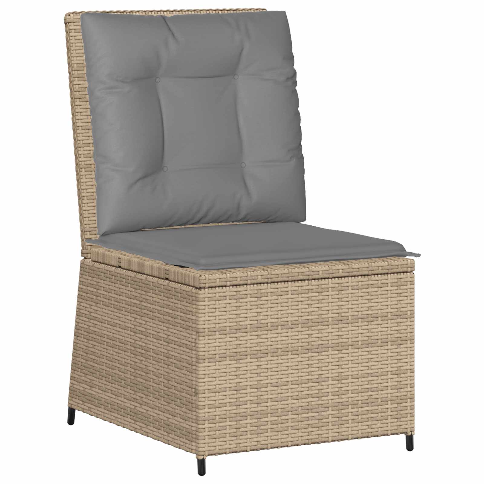 Canapé de jardin avec coussin Beige et gris polyrotin - XIOS