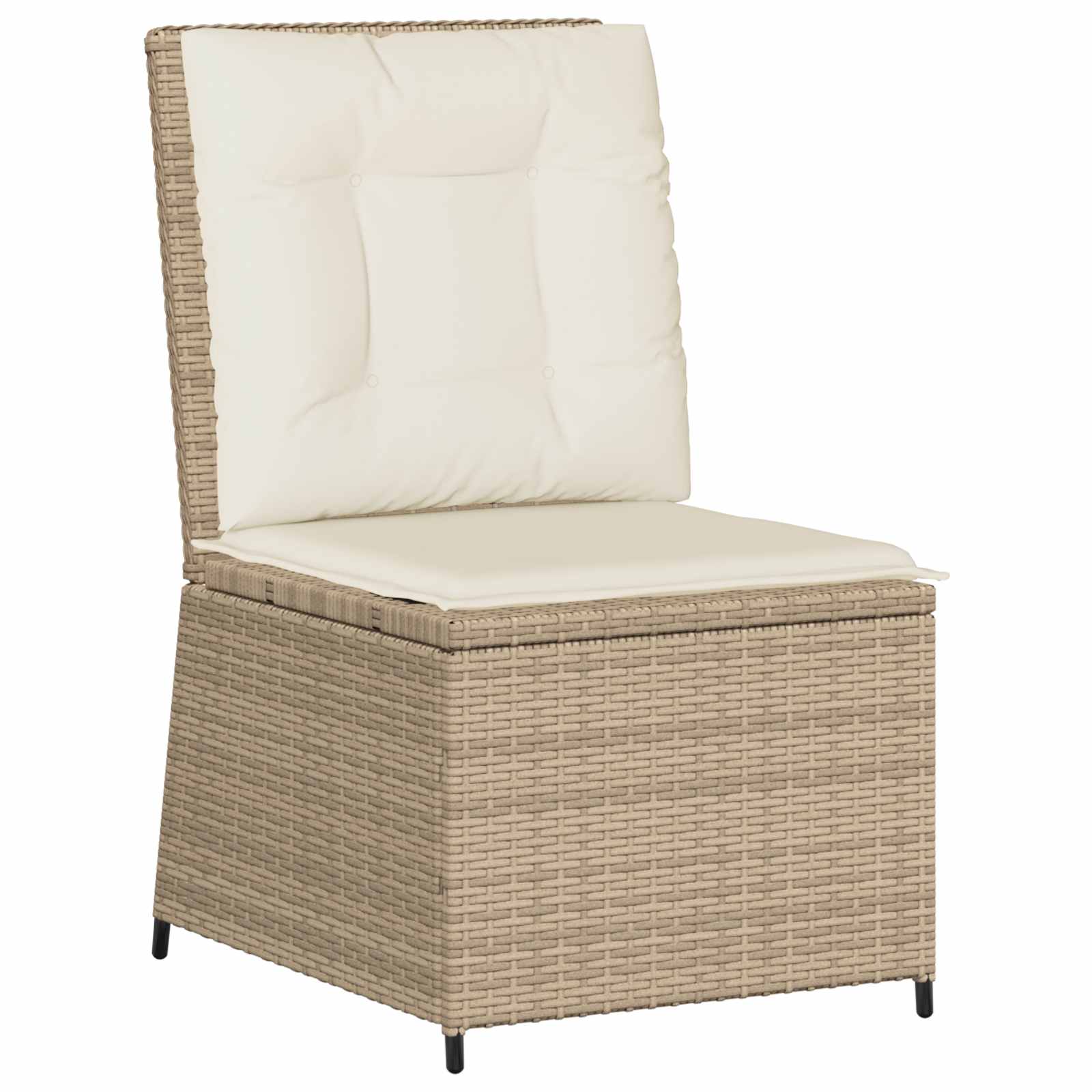 Canapé de jardin avec coussin Noir et blanc crème polyrotin - XIOS