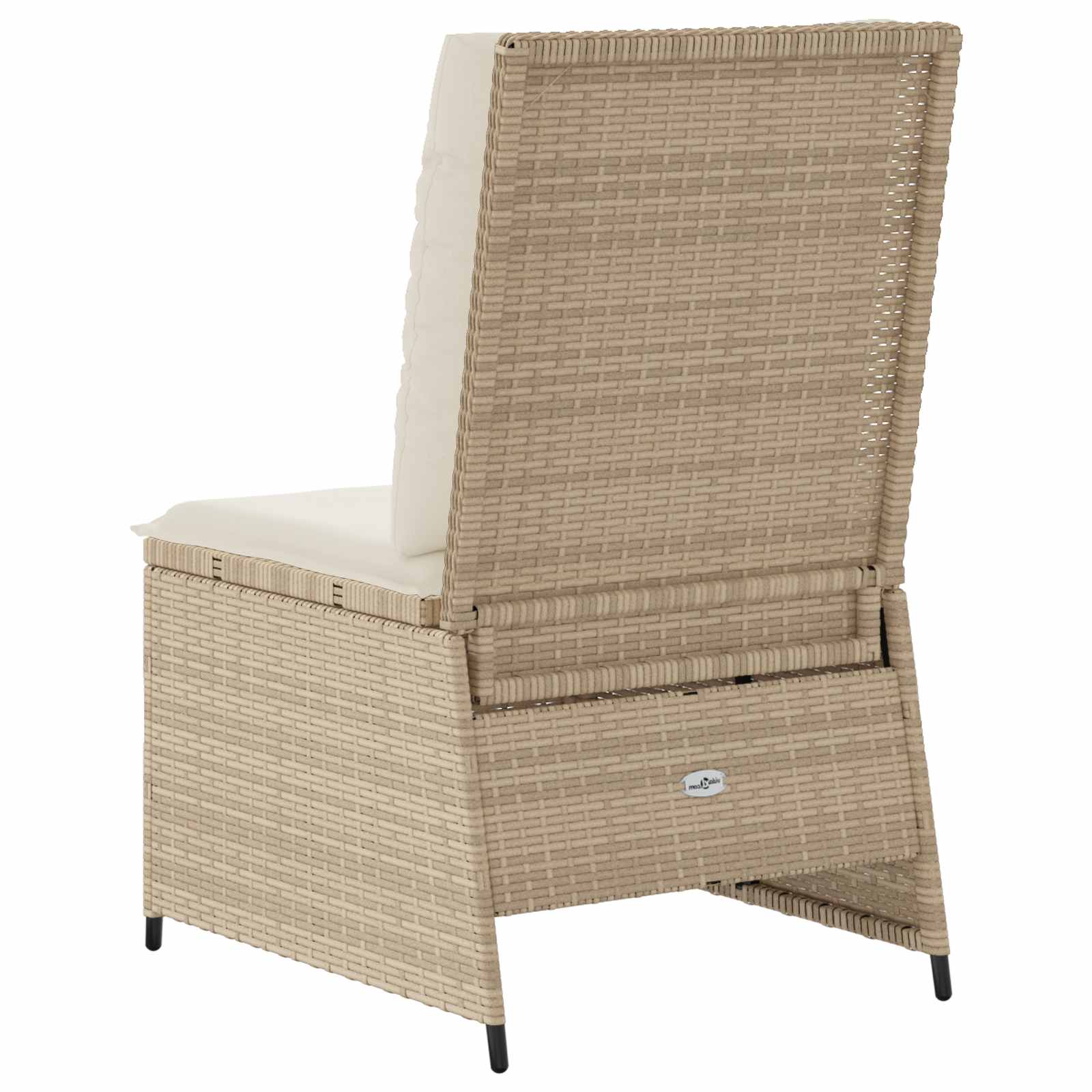 Canapé de jardin avec coussin Noir et blanc crème polyrotin - XIOS
