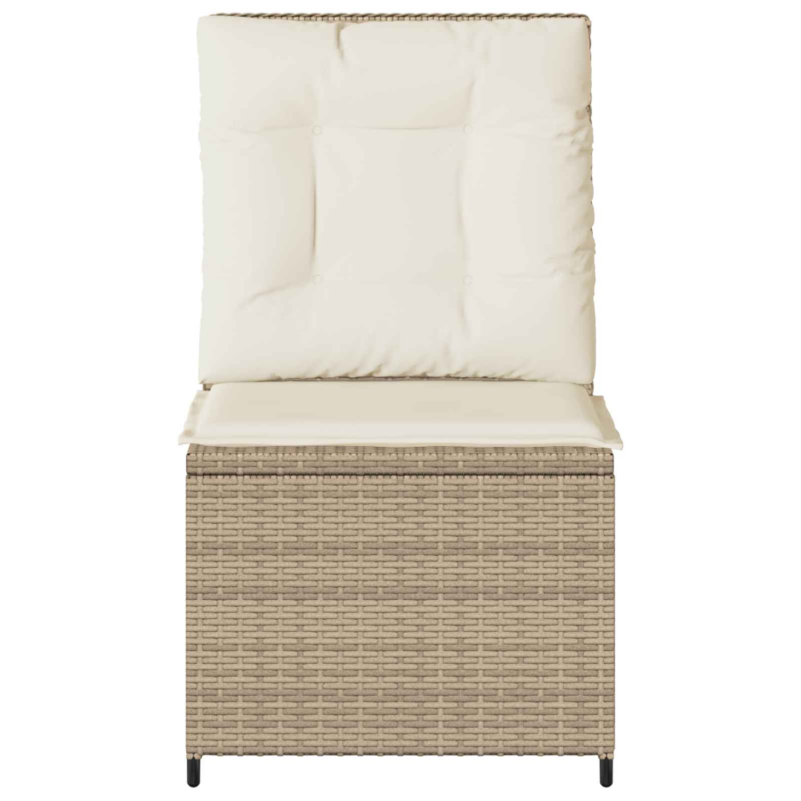 Canapé de jardin avec coussin Noir et blanc crème polyrotin - XIOS