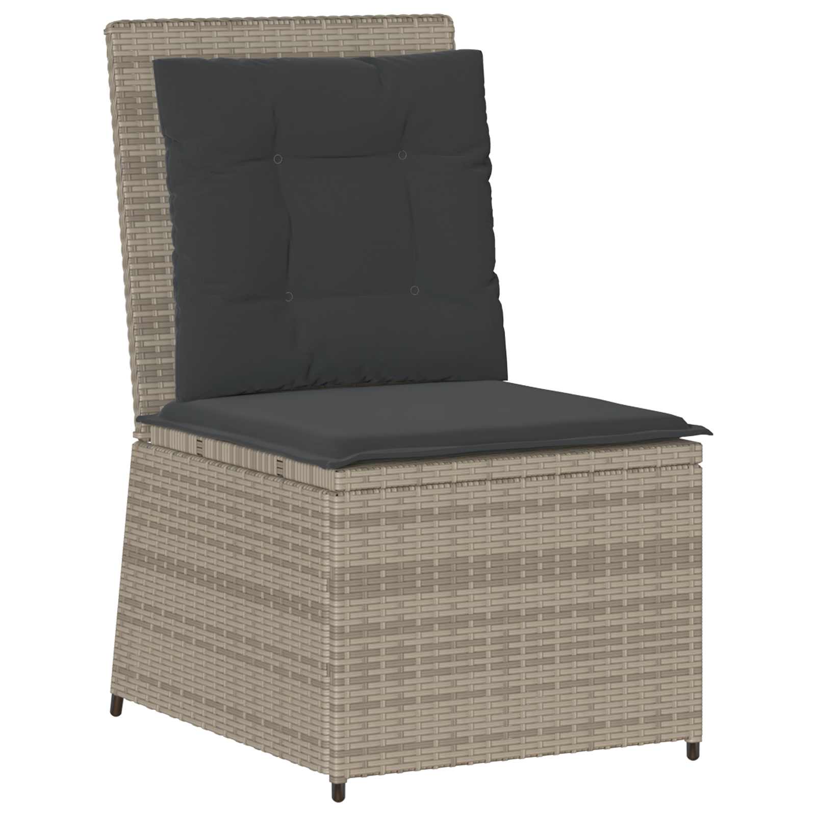 Canapé de jardin avec coussin Gris clair polyrotin - XIOS