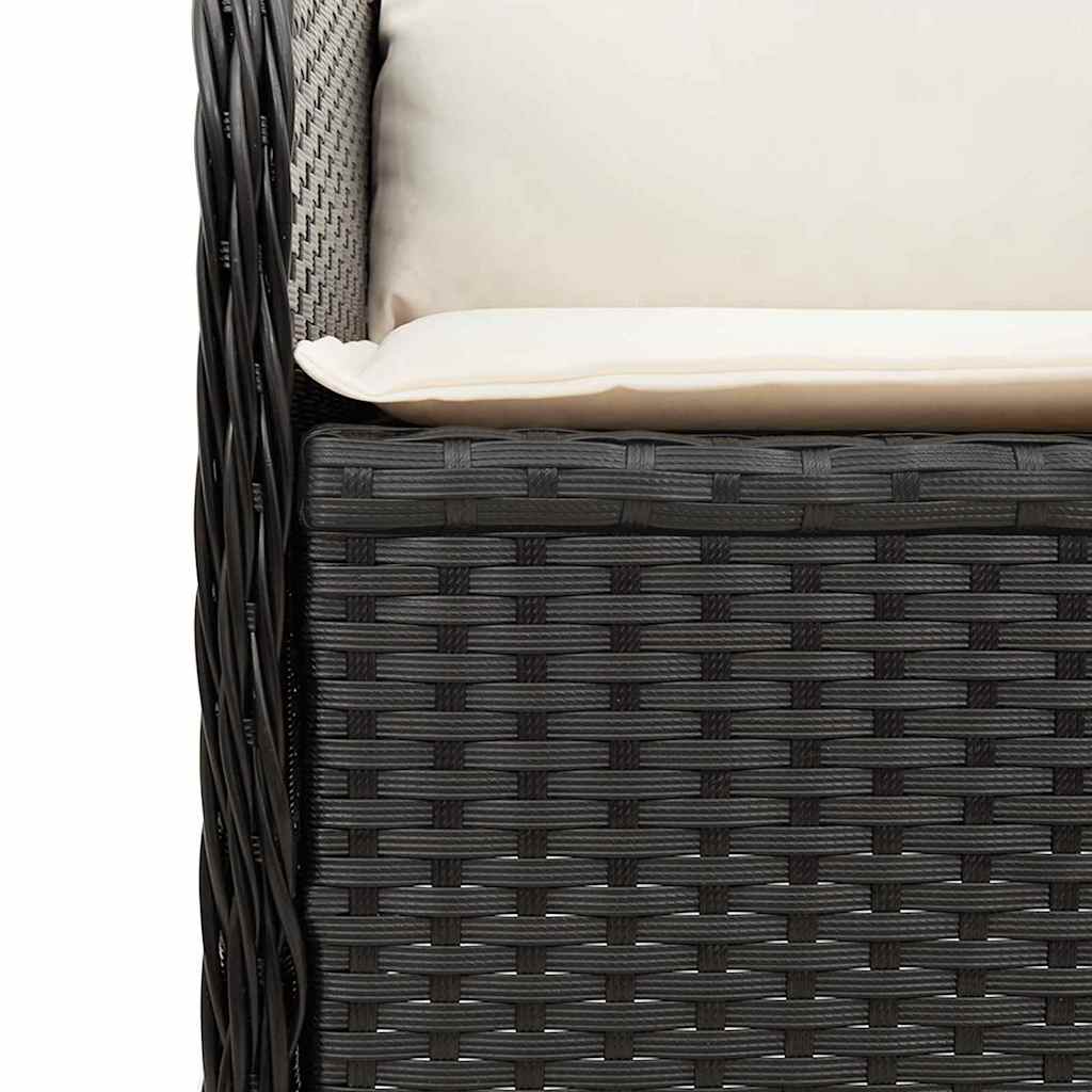 Banc de jardin 2 pcs Noir polyrotin