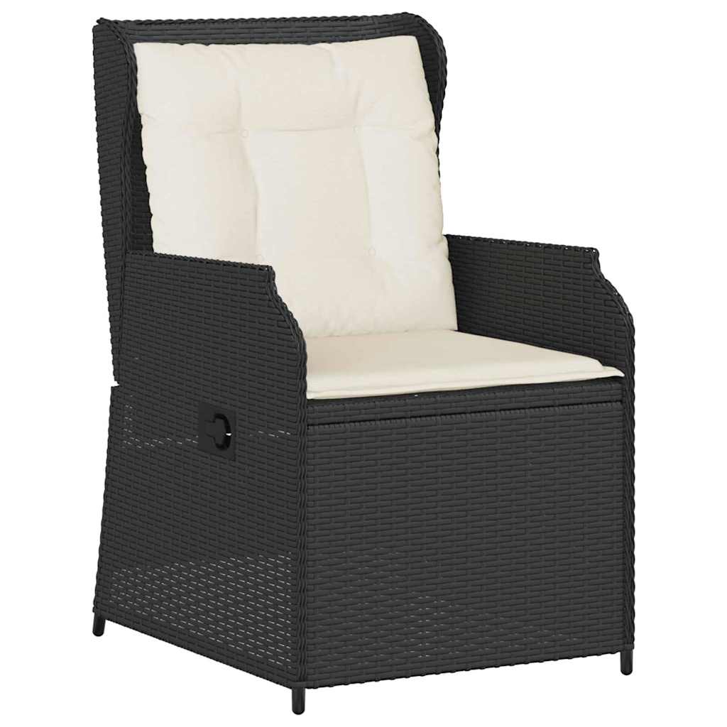 Banc de jardin 2 pcs Noir polyrotin