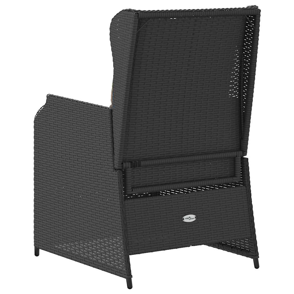 Banc de jardin 2 pcs Noir polyrotin