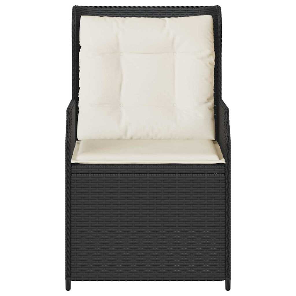 Banc de jardin 2 pcs Noir polyrotin