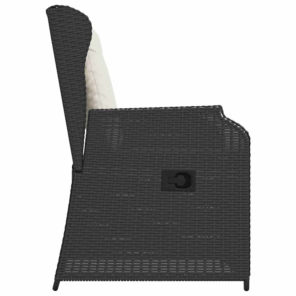 Banc de jardin 2 pcs Noir polyrotin