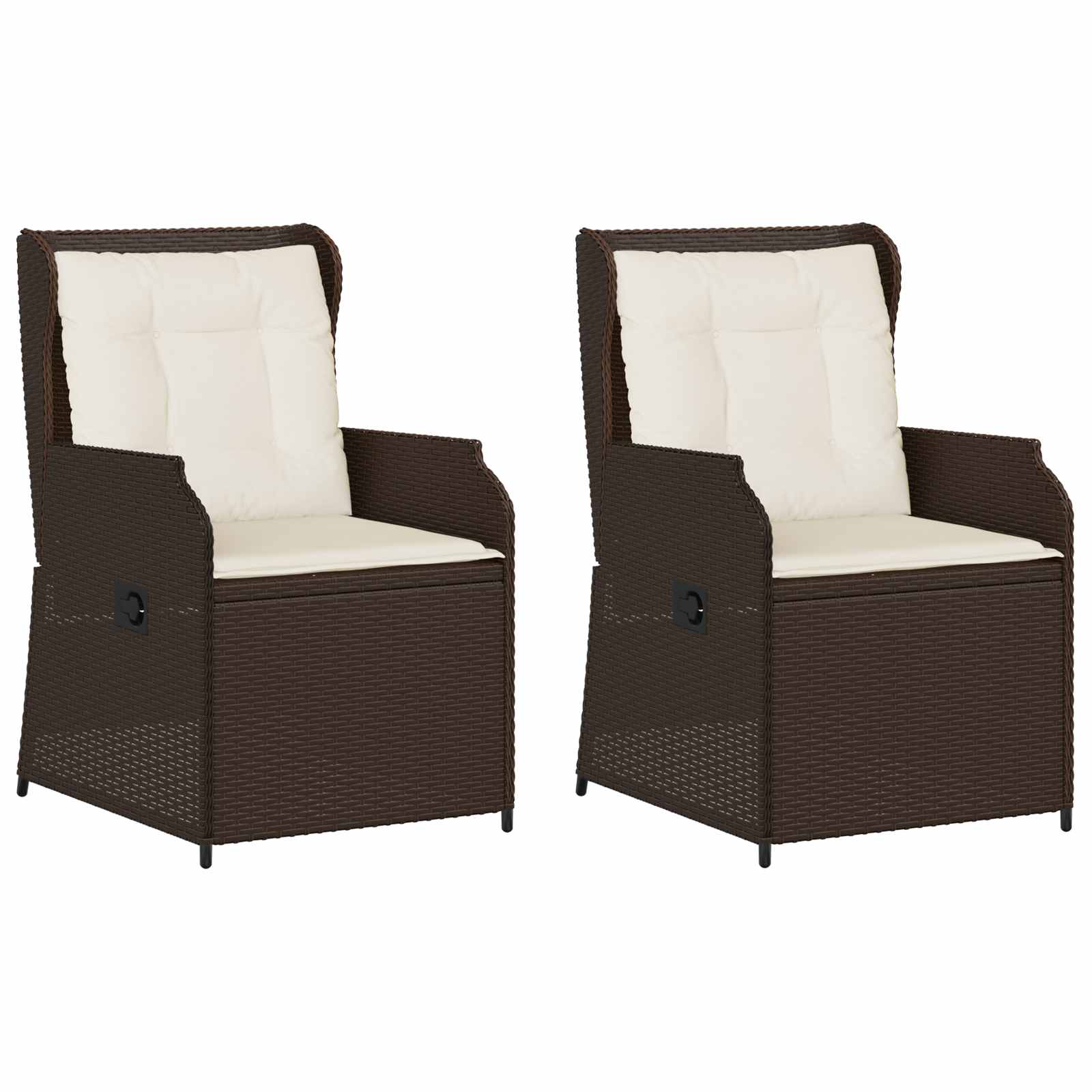 Banc de jardin 2 pcs Marron polyrotin
