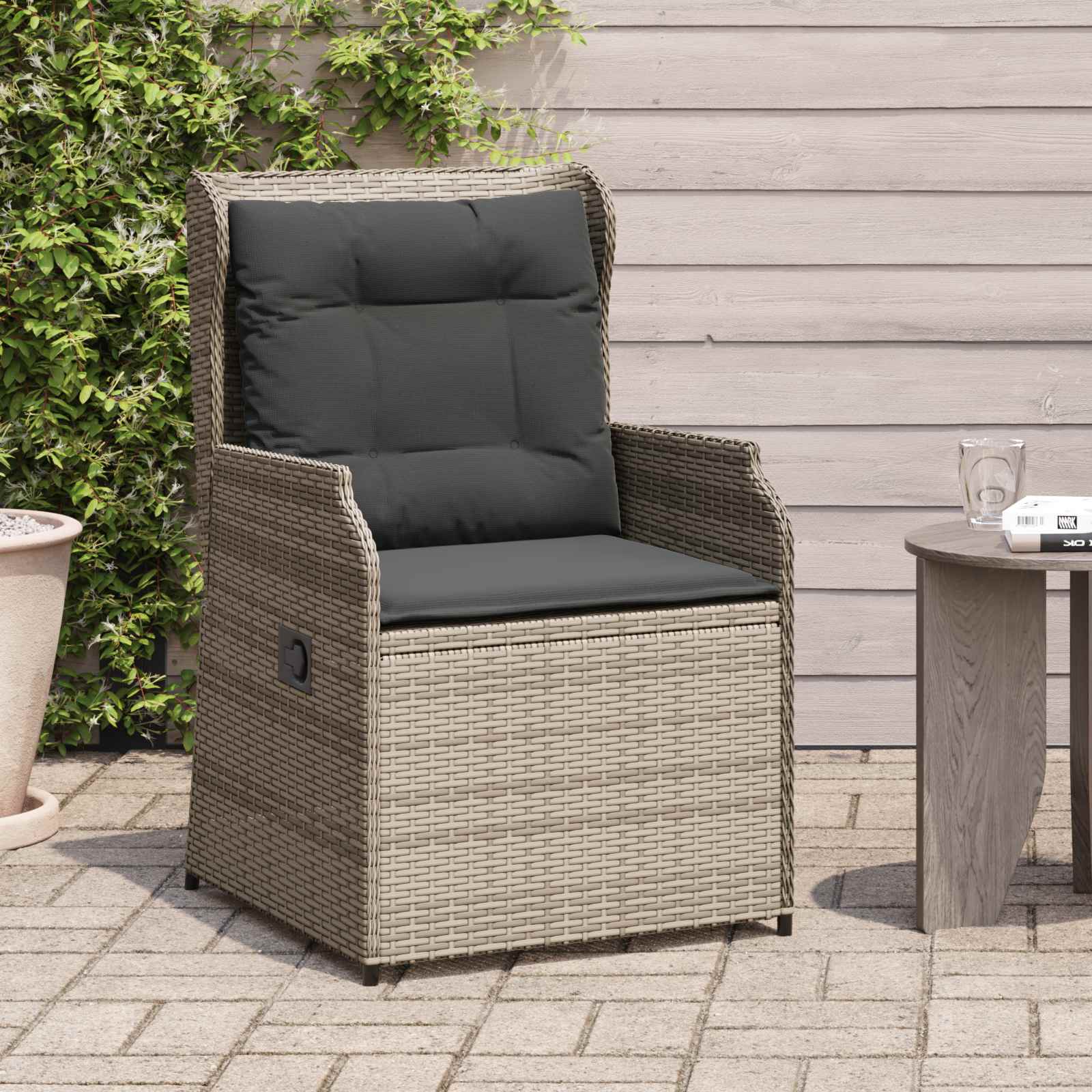 Banc de jardin 2 pcs Gris polyrotin