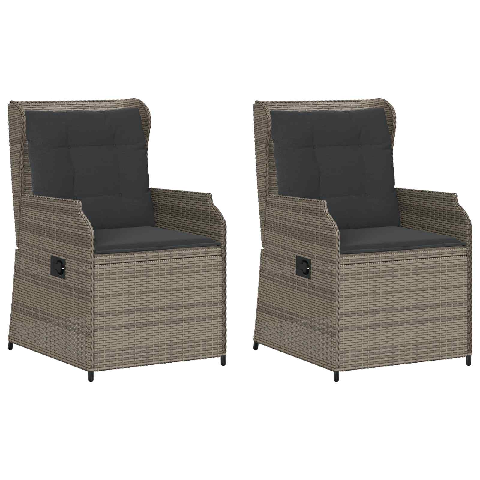 Banc de jardin 2 pcs Gris polyrotin