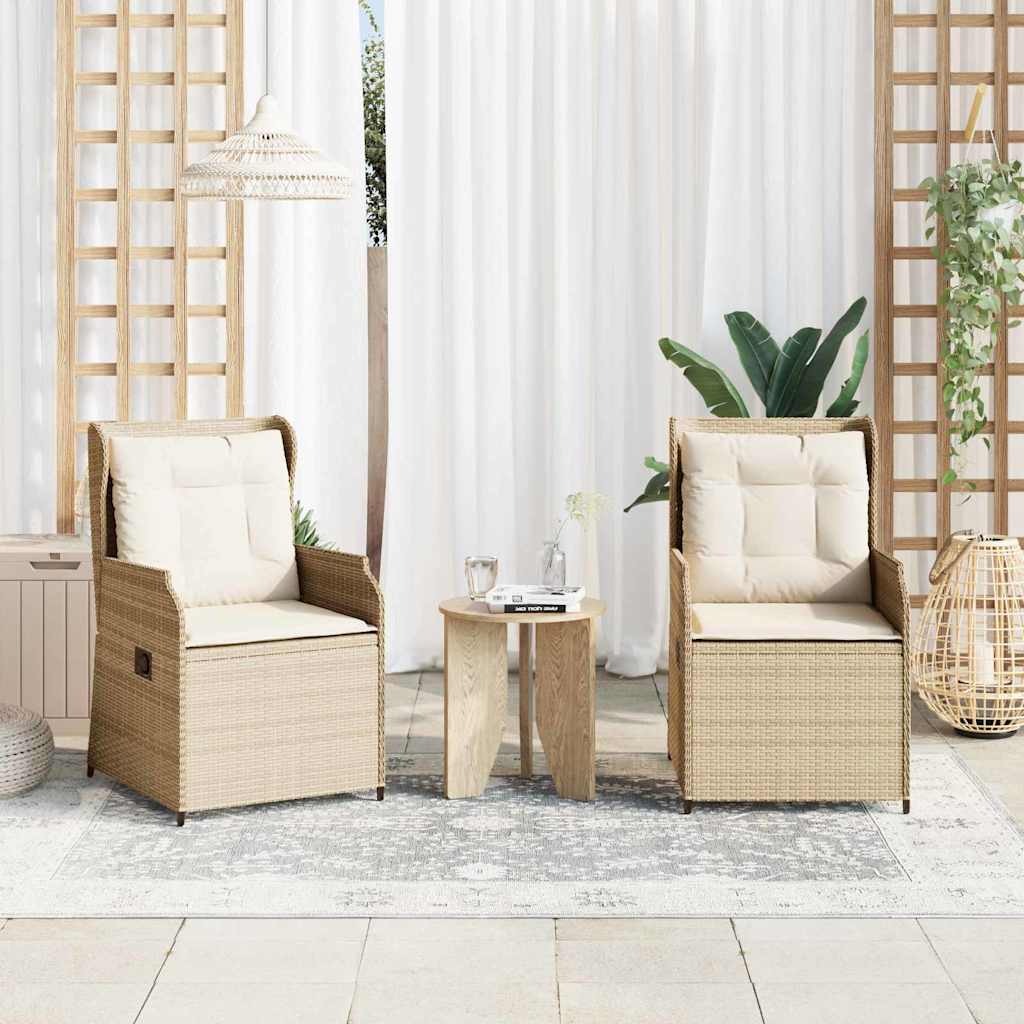 Banc de jardin 2 pcs Beige polyrotin