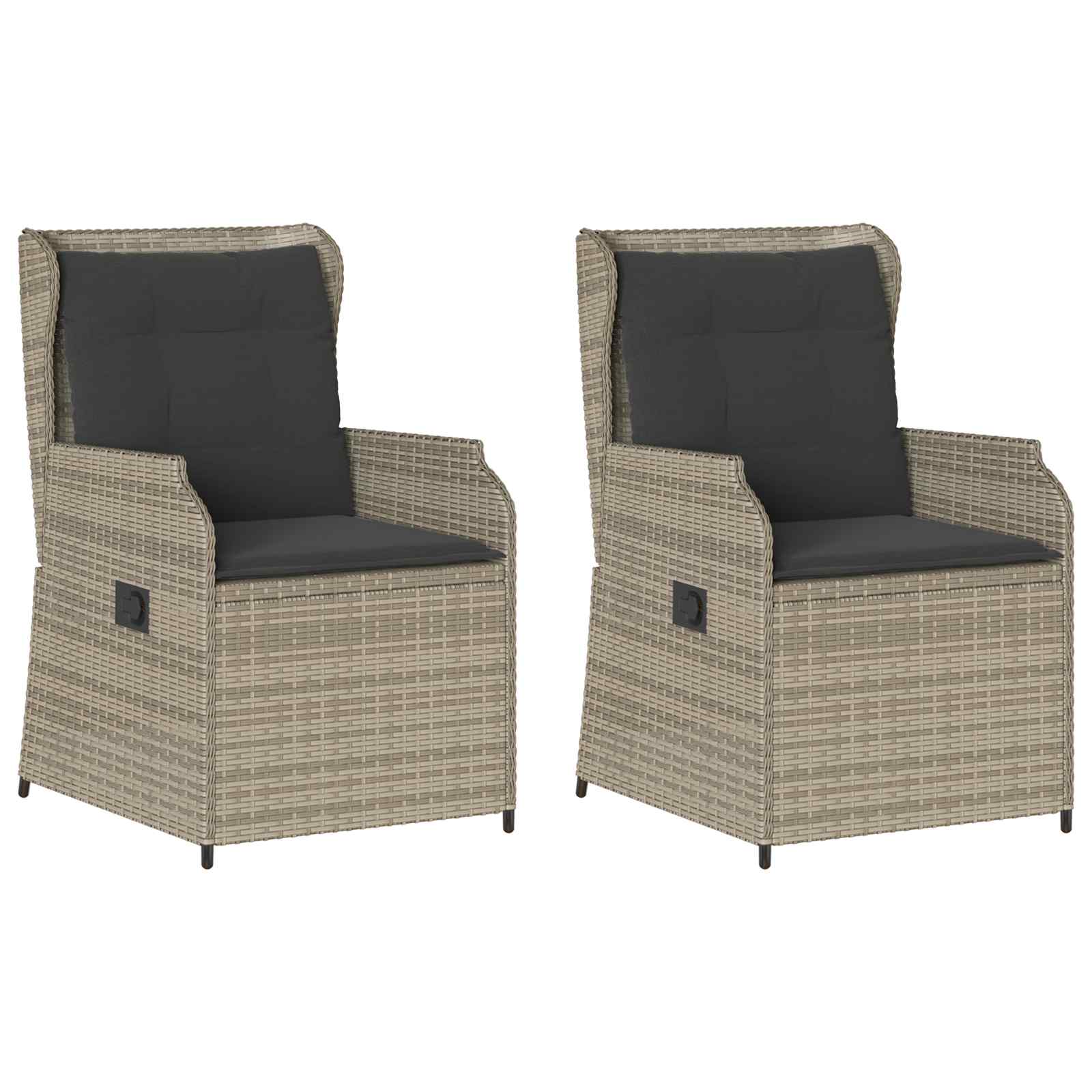 Banc de jardin 2 pcs Gris clair polyrotin