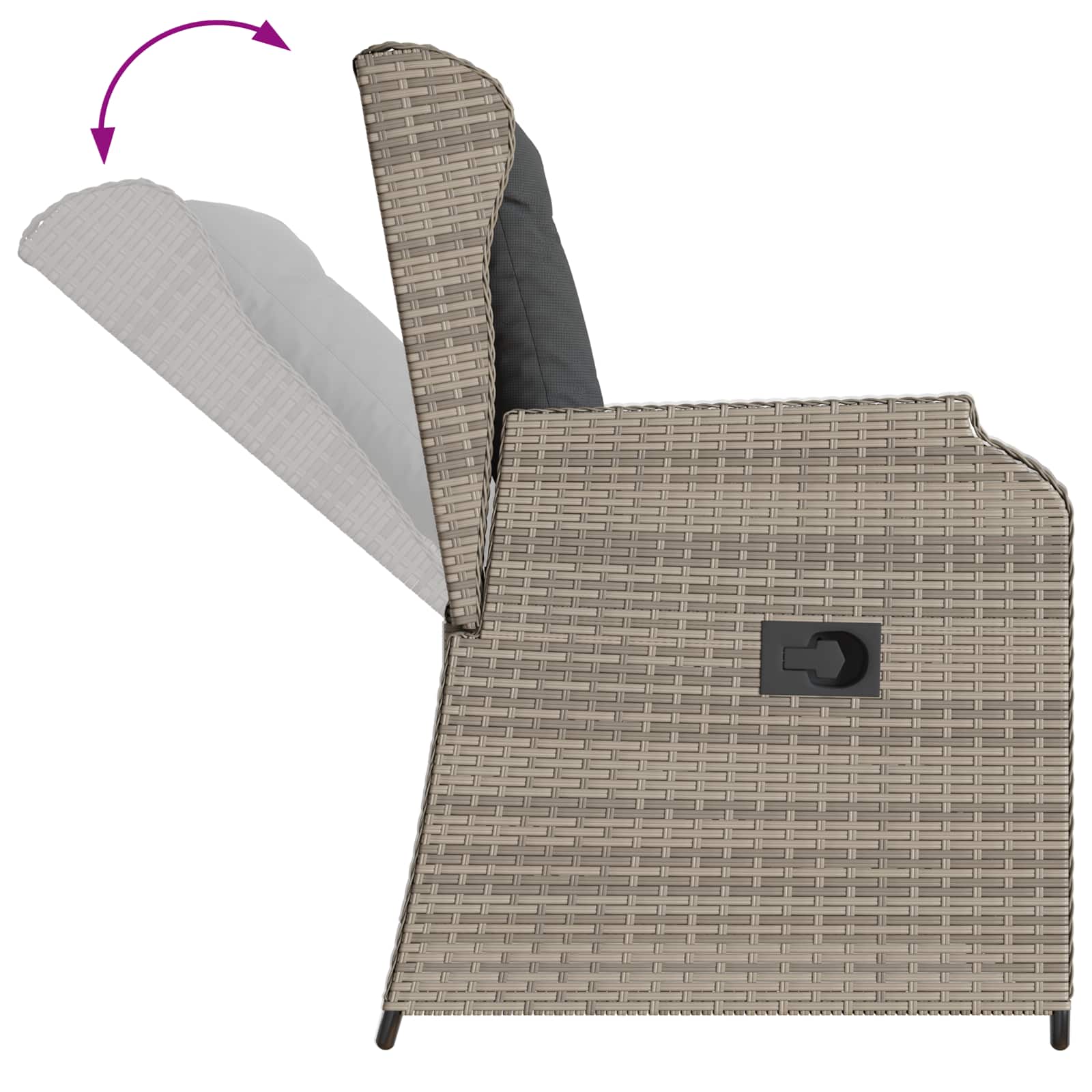 Banc de jardin 2 pcs Gris clair polyrotin