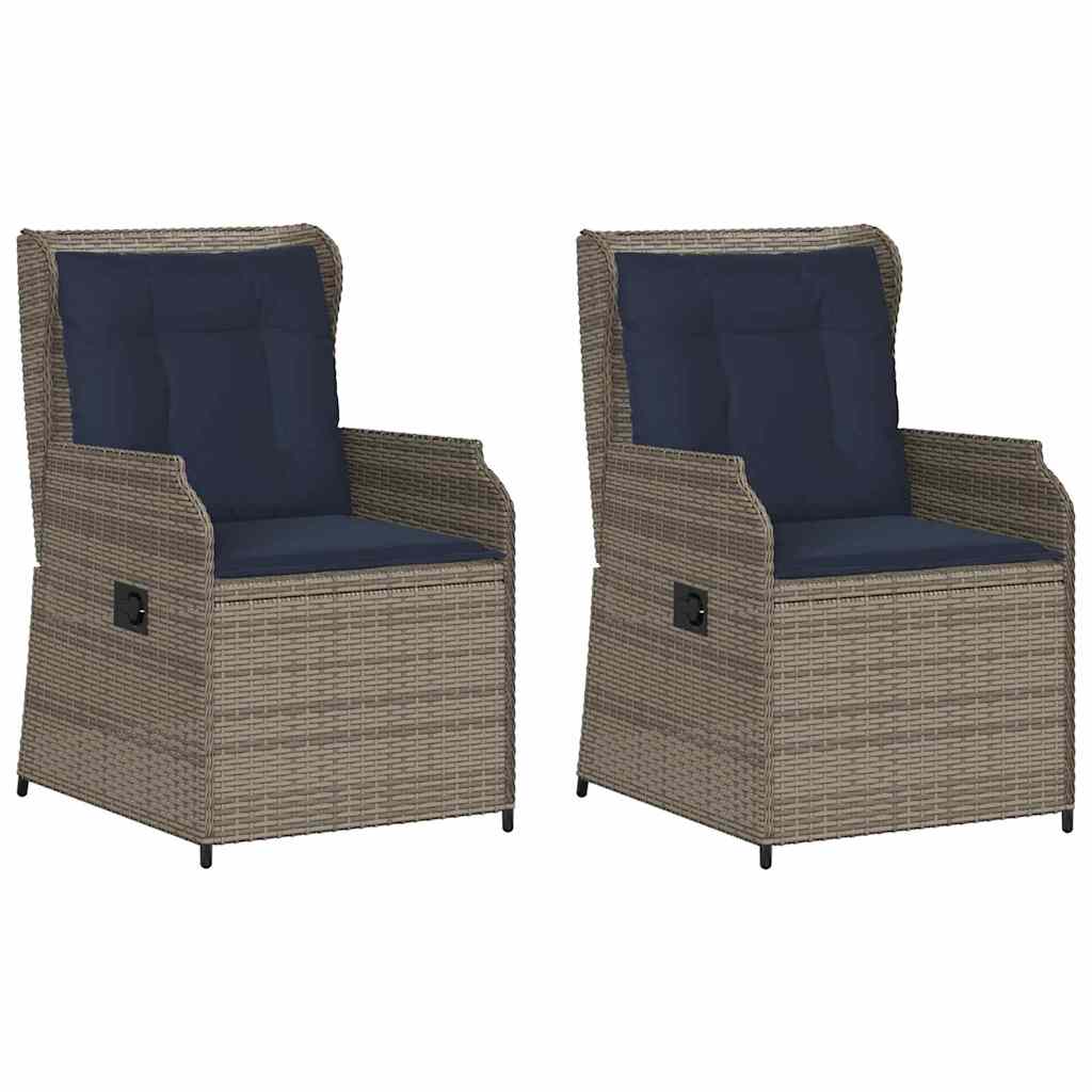 Banc de jardin 2 pcs Gris polyrotin - XIOS