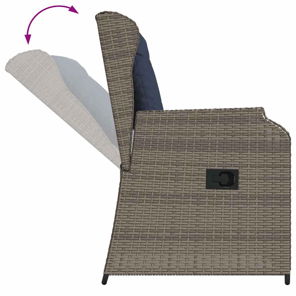Banc de jardin 2 pcs Gris polyrotin - XIOS