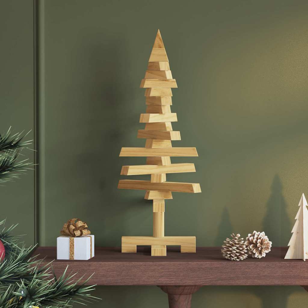 Arbre de Noël en bois Marron 60 cm Bois massif en pin - XIOS