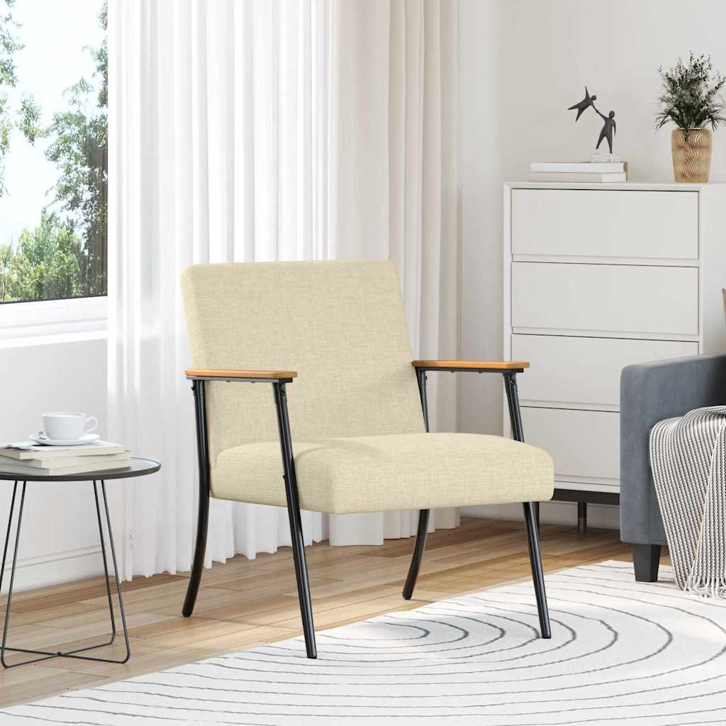 fauteuil Crème 59 x 75 x 78 cm tissu - XIOS