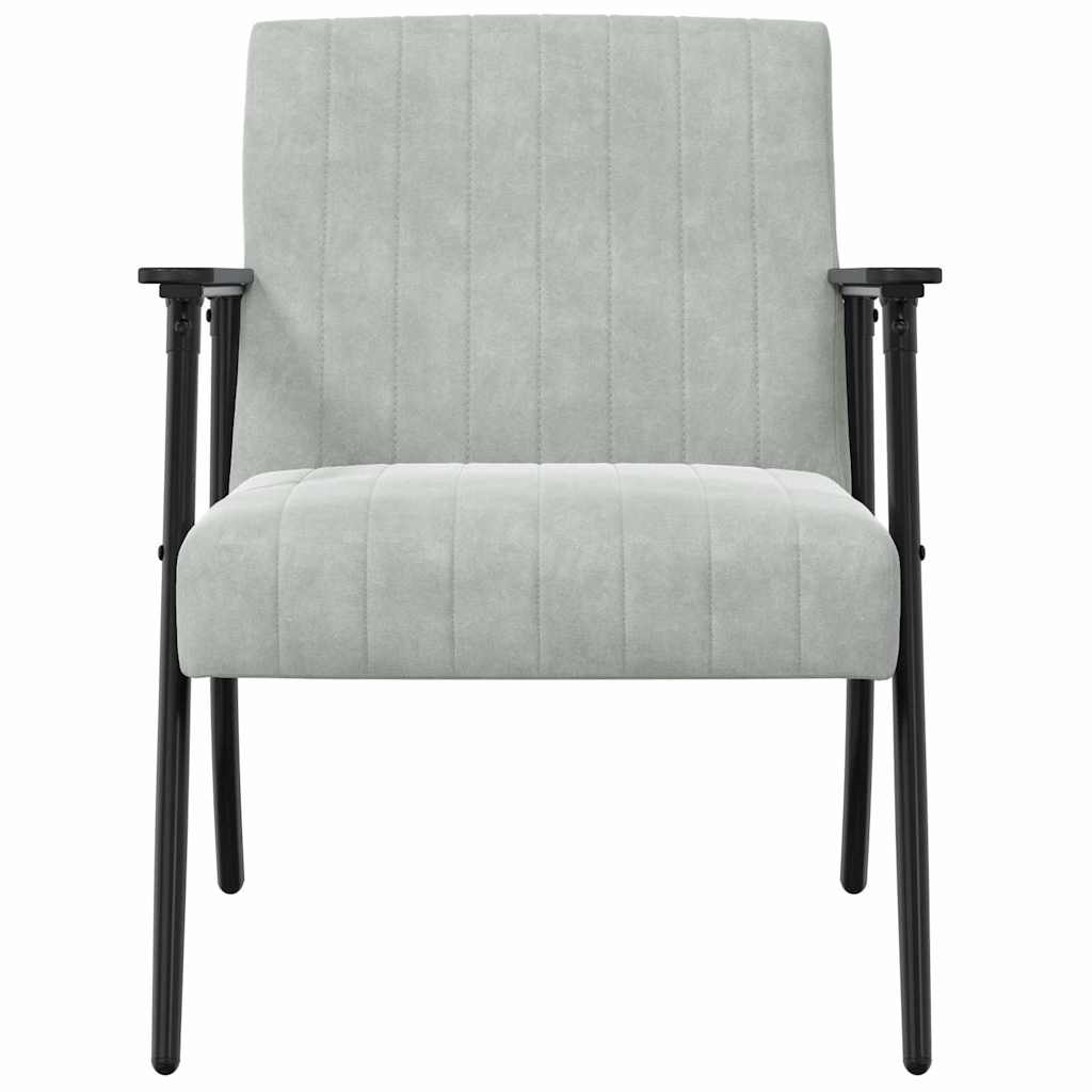 fauteuil Gris clair 59 x 75 x 78 cm Velours - XIOS
