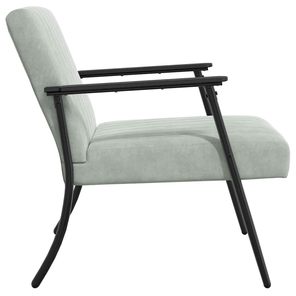 fauteuil Gris clair 59 x 75 x 78 cm Velours - XIOS
