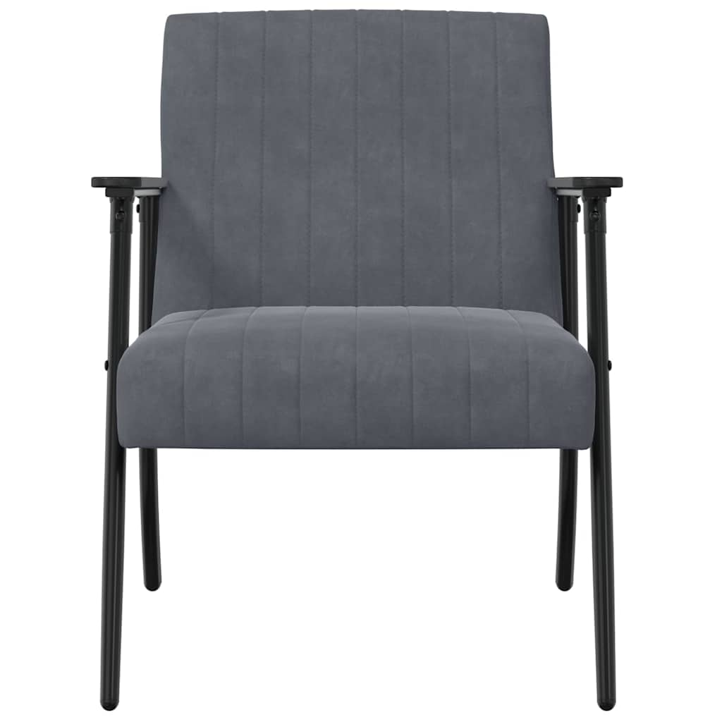 fauteuil Gris foncé 59 x 75 x 78 cm Velours - XIOS