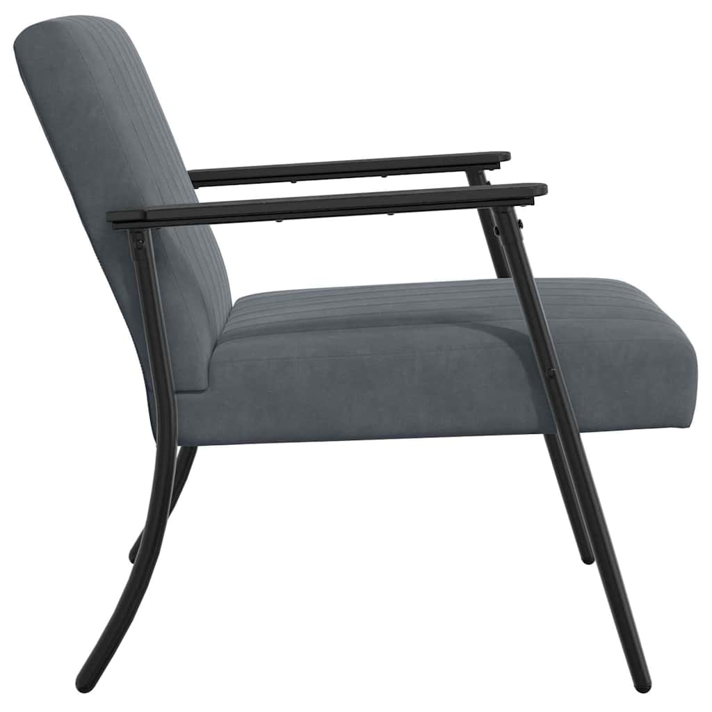 fauteuil Gris foncé 59 x 75 x 78 cm Velours - XIOS