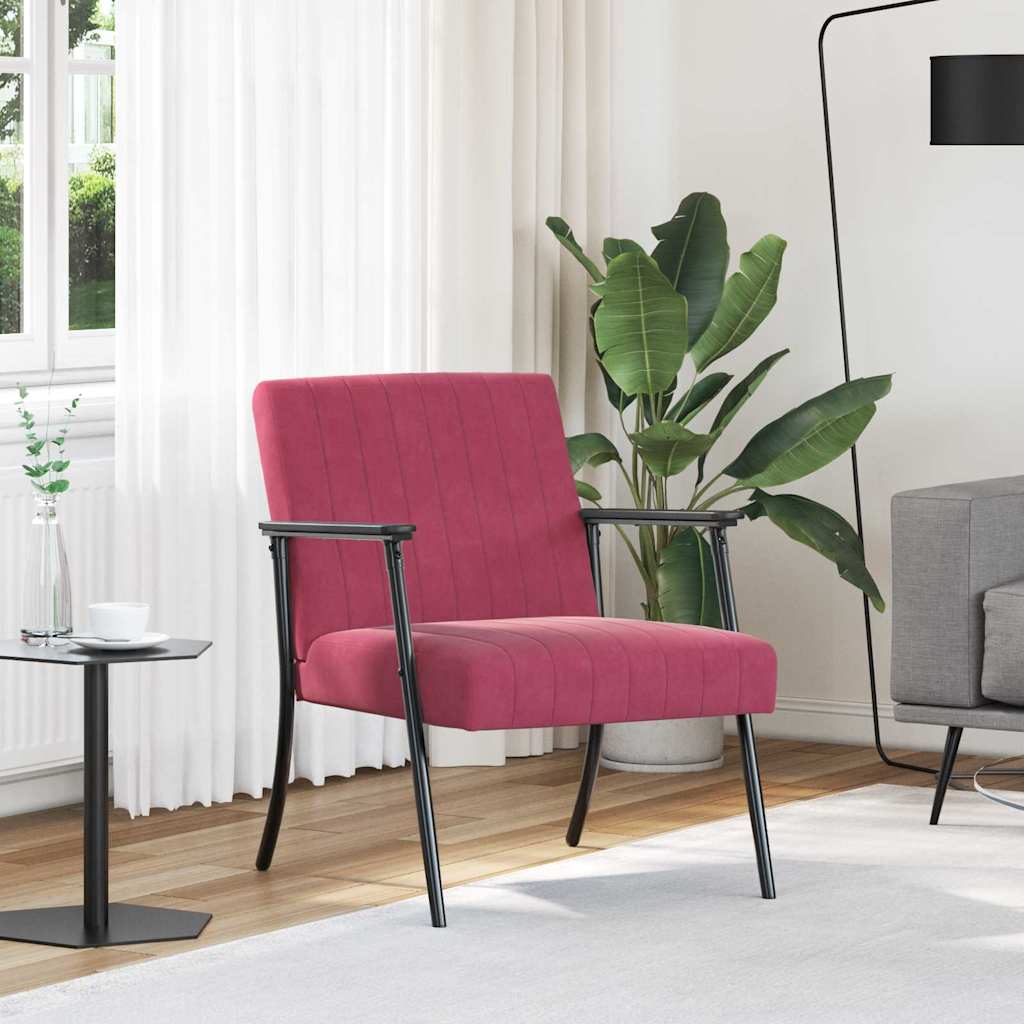 fauteuil Bordeaux 59 x 75 x 78 cm Velours - XIOS