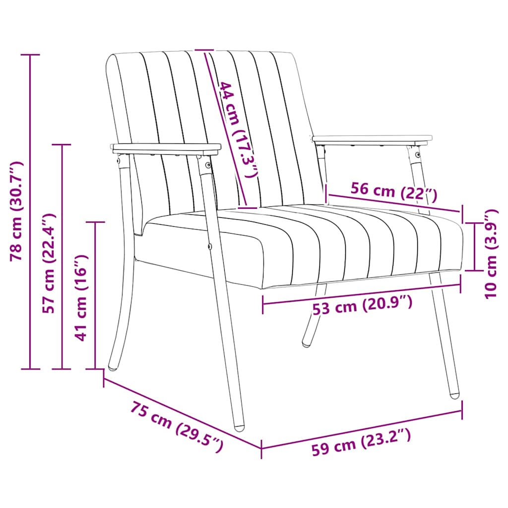 fauteuil Jaune 59 x 75 x 78 cm Velours - XIOS