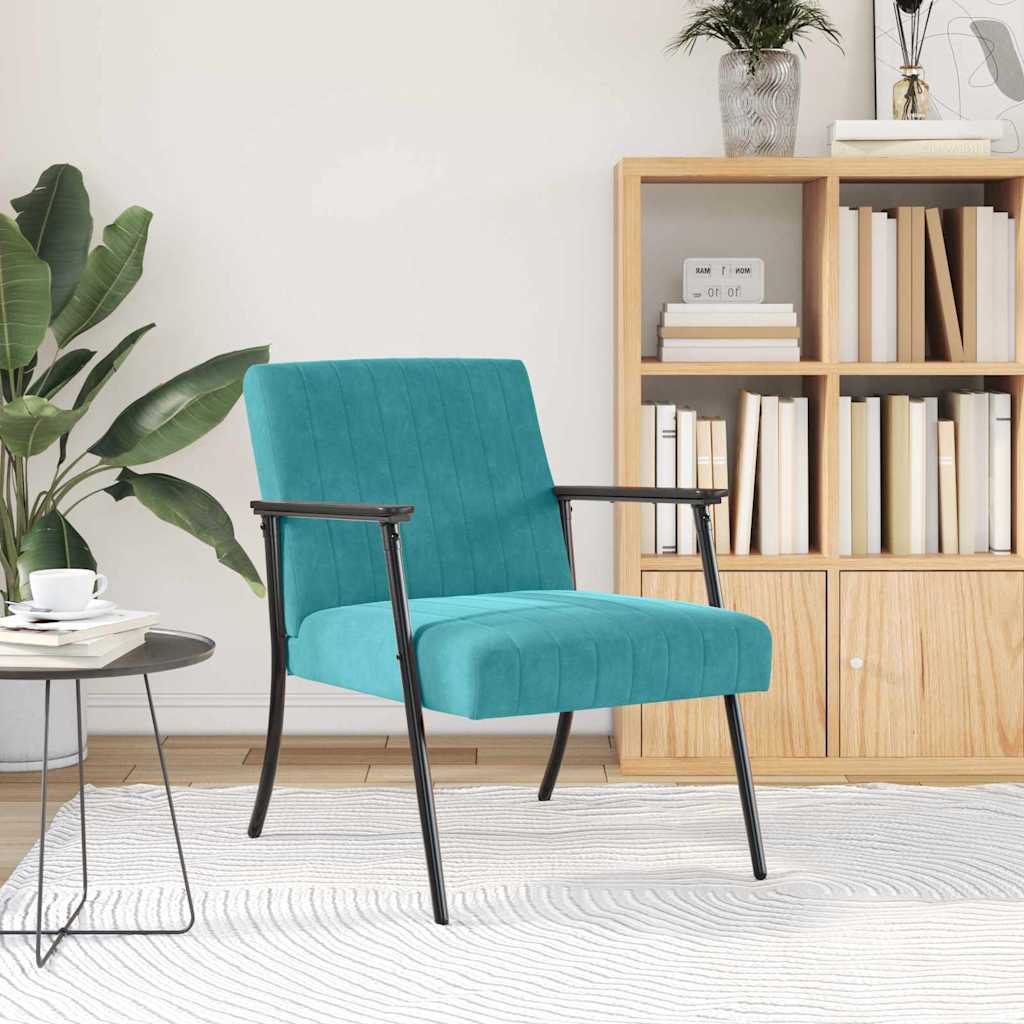 fauteuil Turquoise 59 x 75 x 78 cm Velours - XIOS
