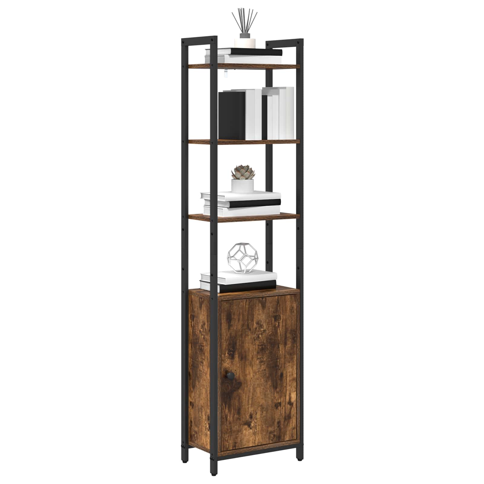 Bibliothèque Chêne fumé 40 x 24 x 161 cm Bois d'ingénierie - XIOS