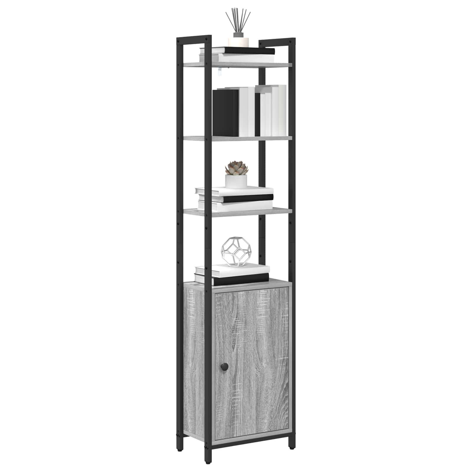 Bibliothèque Gris Sonoma 40 x 24 x 161 cm Bois d'ingénierie - XIOS