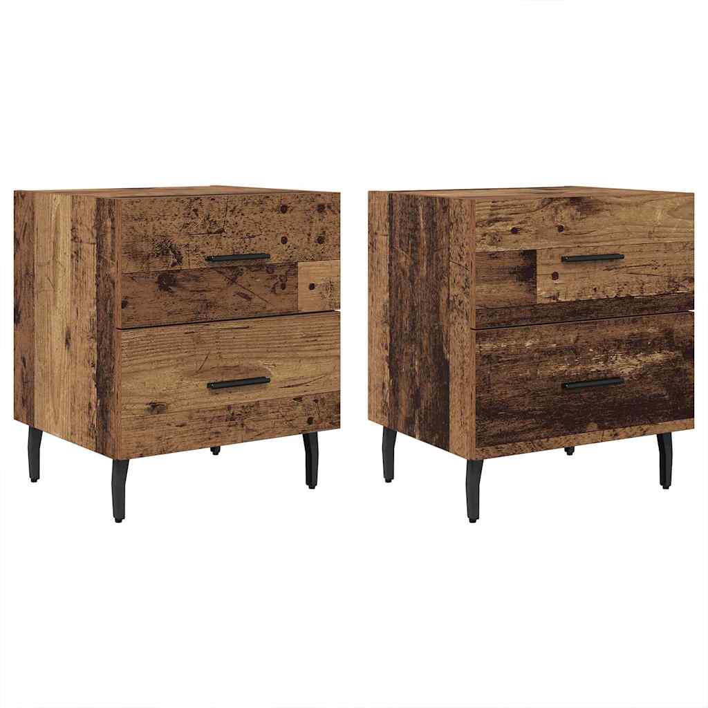 Cabinet de chevet 2 pcs Bois ancien 40 x 35 x 47.5 cm - XIOS