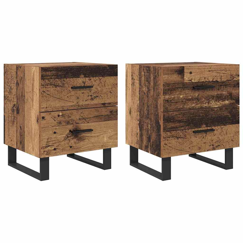 Cabinet de chevet 2 pcs Bois ancien 40 x 35 x 47.5 cm - XIOS