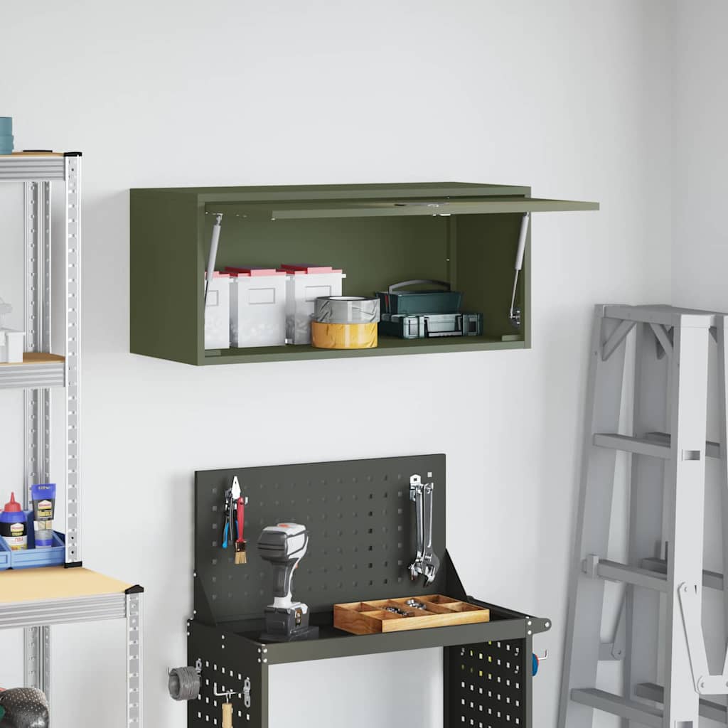 Armoire murale pour garage Vert olive 80 x 33 x 35 cm - XIOS