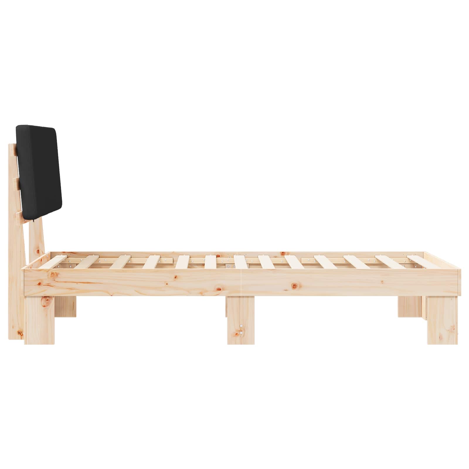 Cadre de lit avec tête de lit rembourrée Noir 75 x 190 cm - XIOS